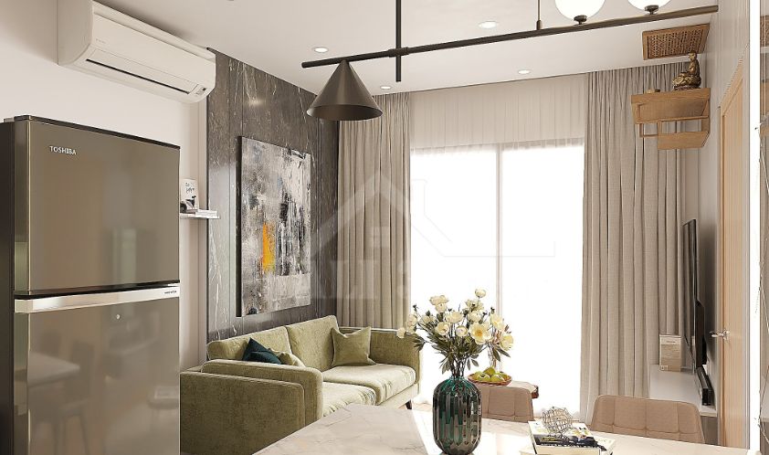 Bán căn hộ 1 phòng ngủ toà GS5 The Miami Vinhomes Smart City, hướng Đông Bắc, DT 50m2, view nội khu